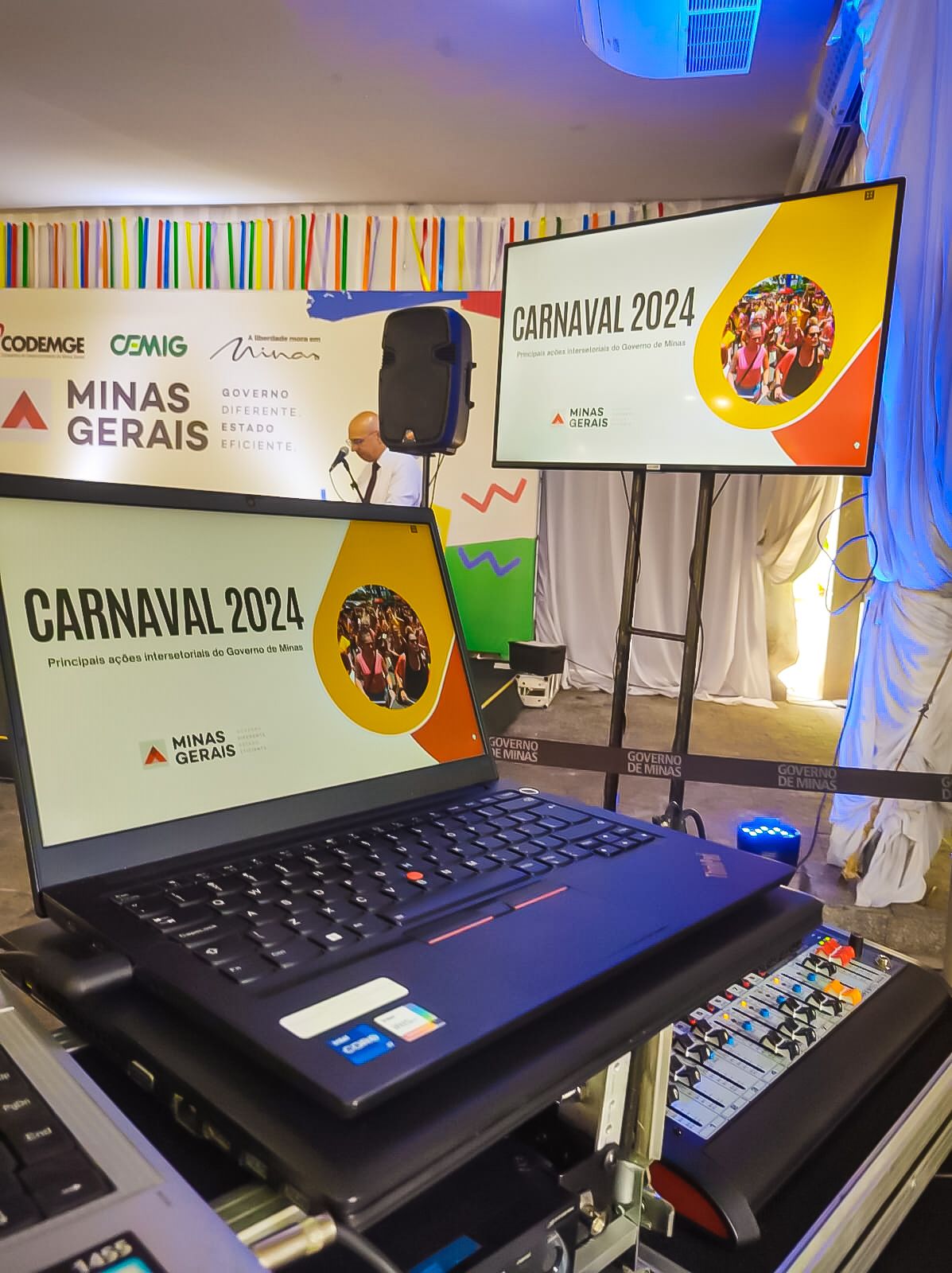 TV instalada para evento